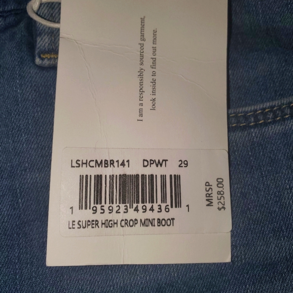NWT Frame Le Super High Crop Mini Boot Jeans - Picture 7 of 8